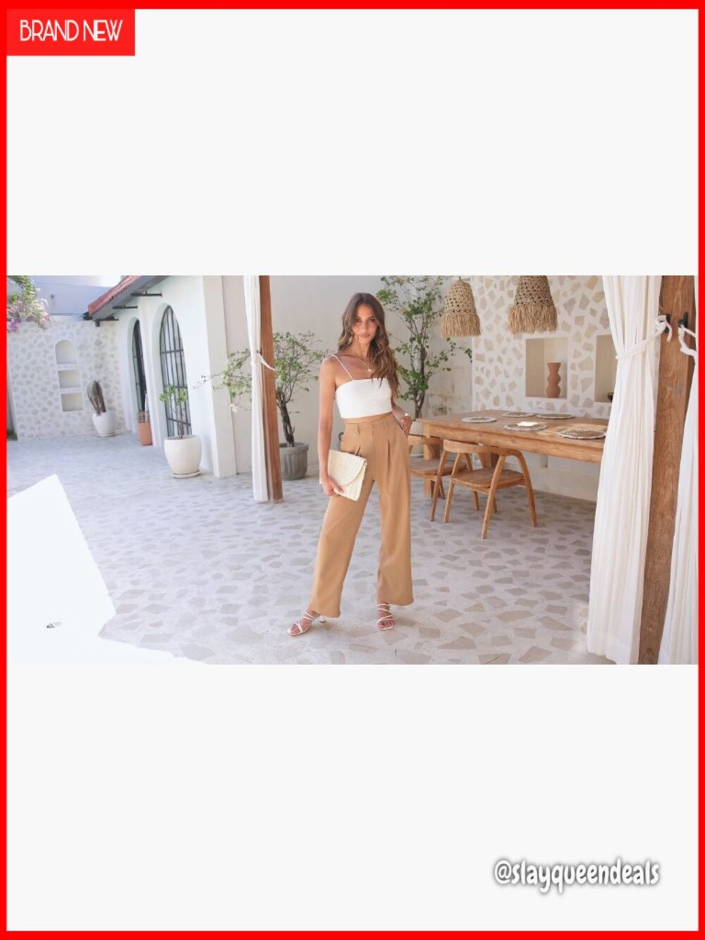 Wide Leg High Waisted Work Pants with Pockets Trousers Dress Pants - Picture 7 of 7
